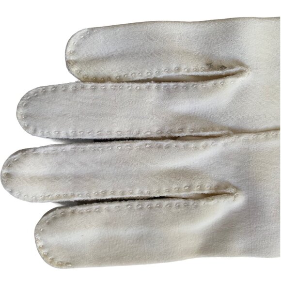 Vintage Girls Delicate Church Communion Purity Dainty Pointelle Gloves - Picture 6 of 8